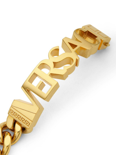 VERSACE logo-lettering polished-finish bracelet outlook