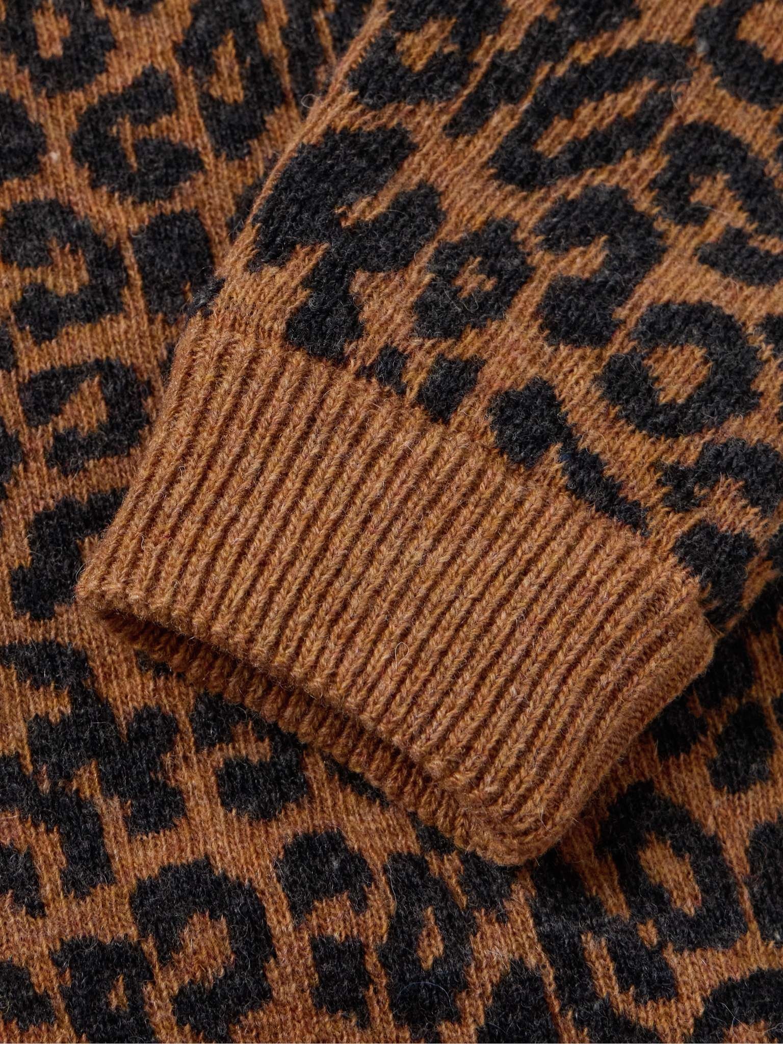 Leopard-Jacquard Wool Cardigan - 3