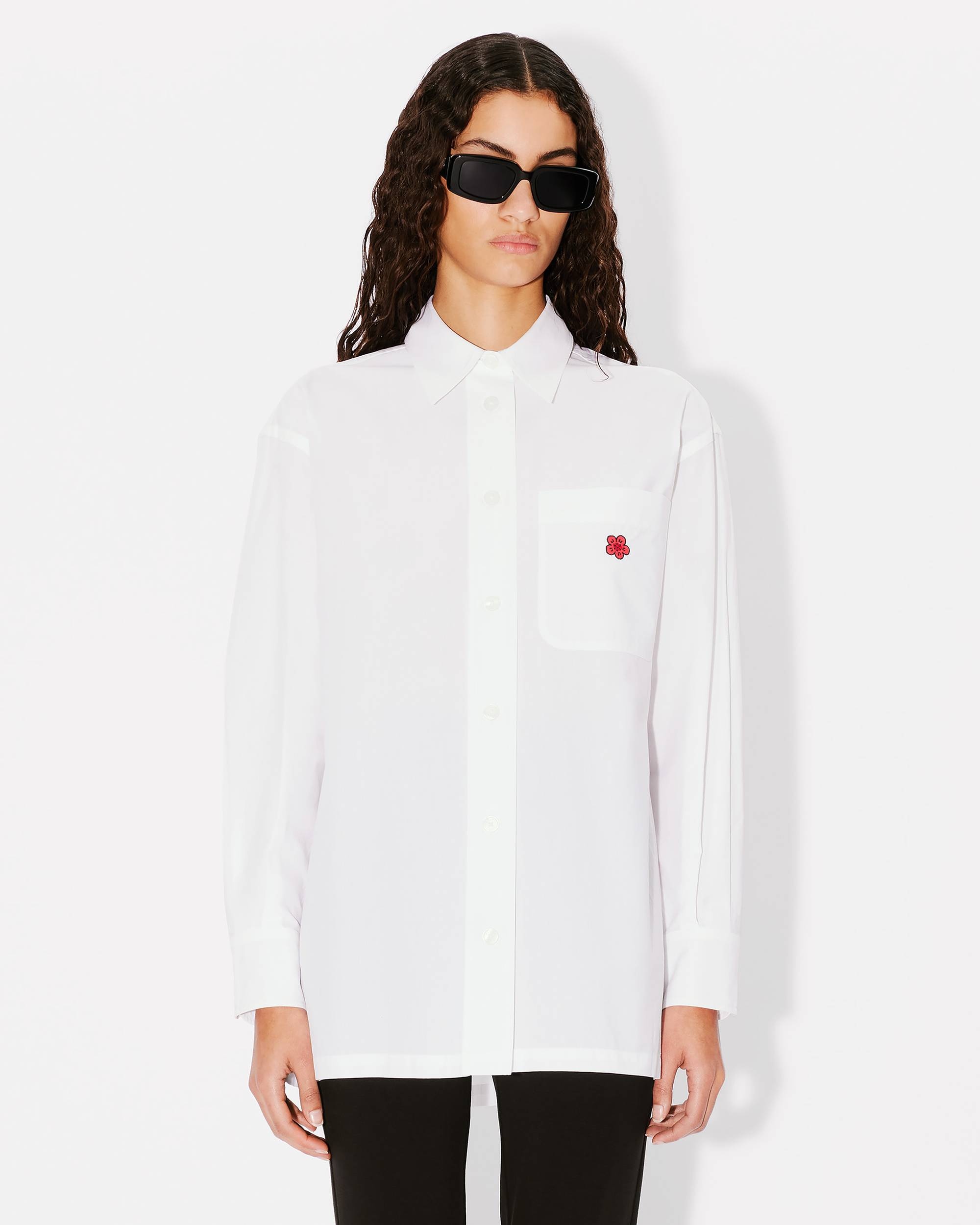 'Boke Flower' embroidered oversized shirt - 3