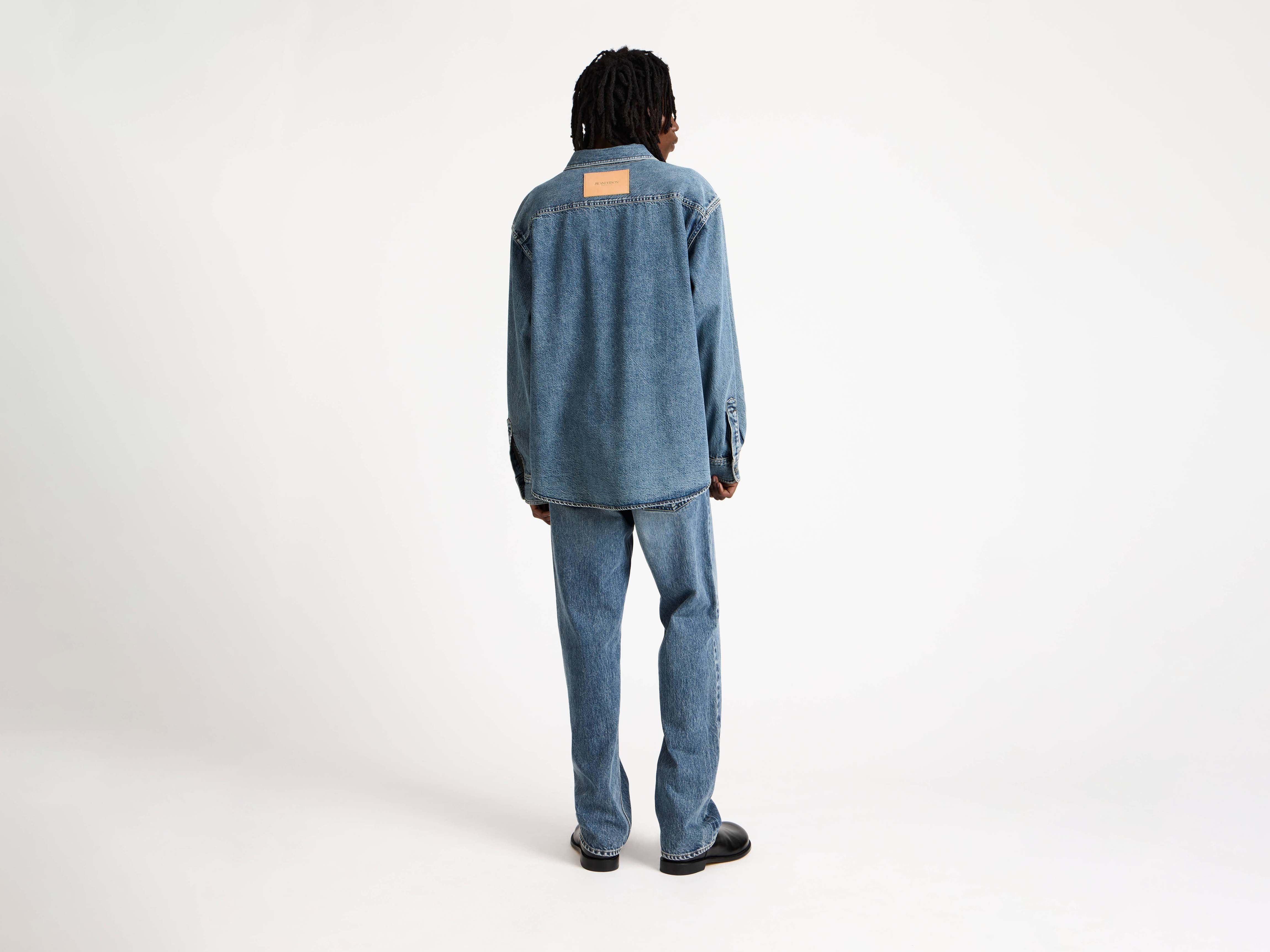OVERSIZED SHIRT IN MID BLUE - 2