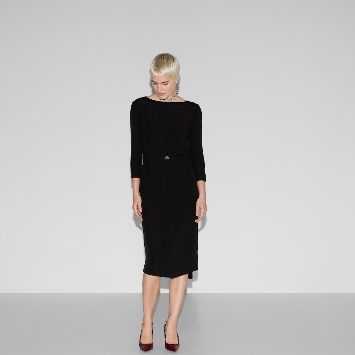 Silk cady mid-length dress - 3