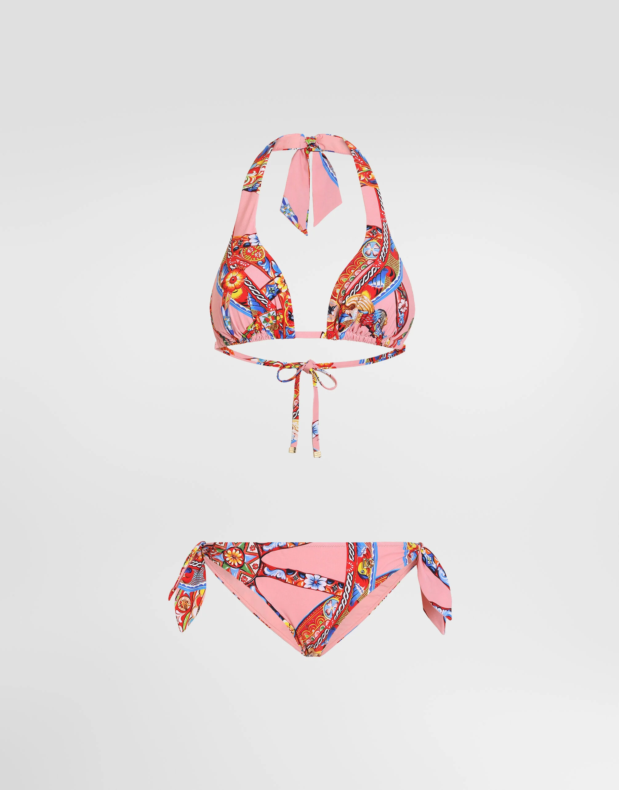 Carretto-print triangle bikini - 1
