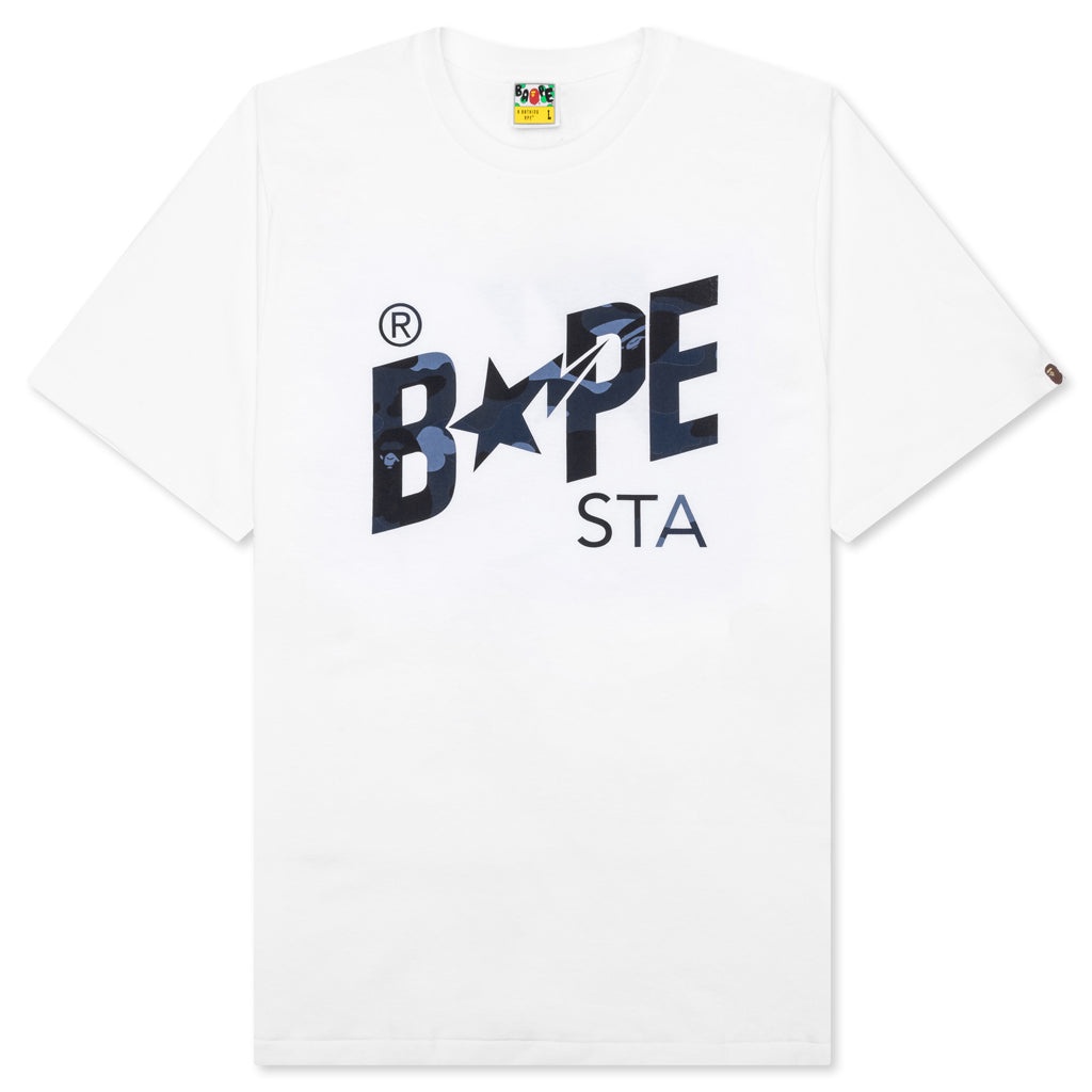 COLOR CAMO BAPE STA LOGO TEE - WHITE - 1