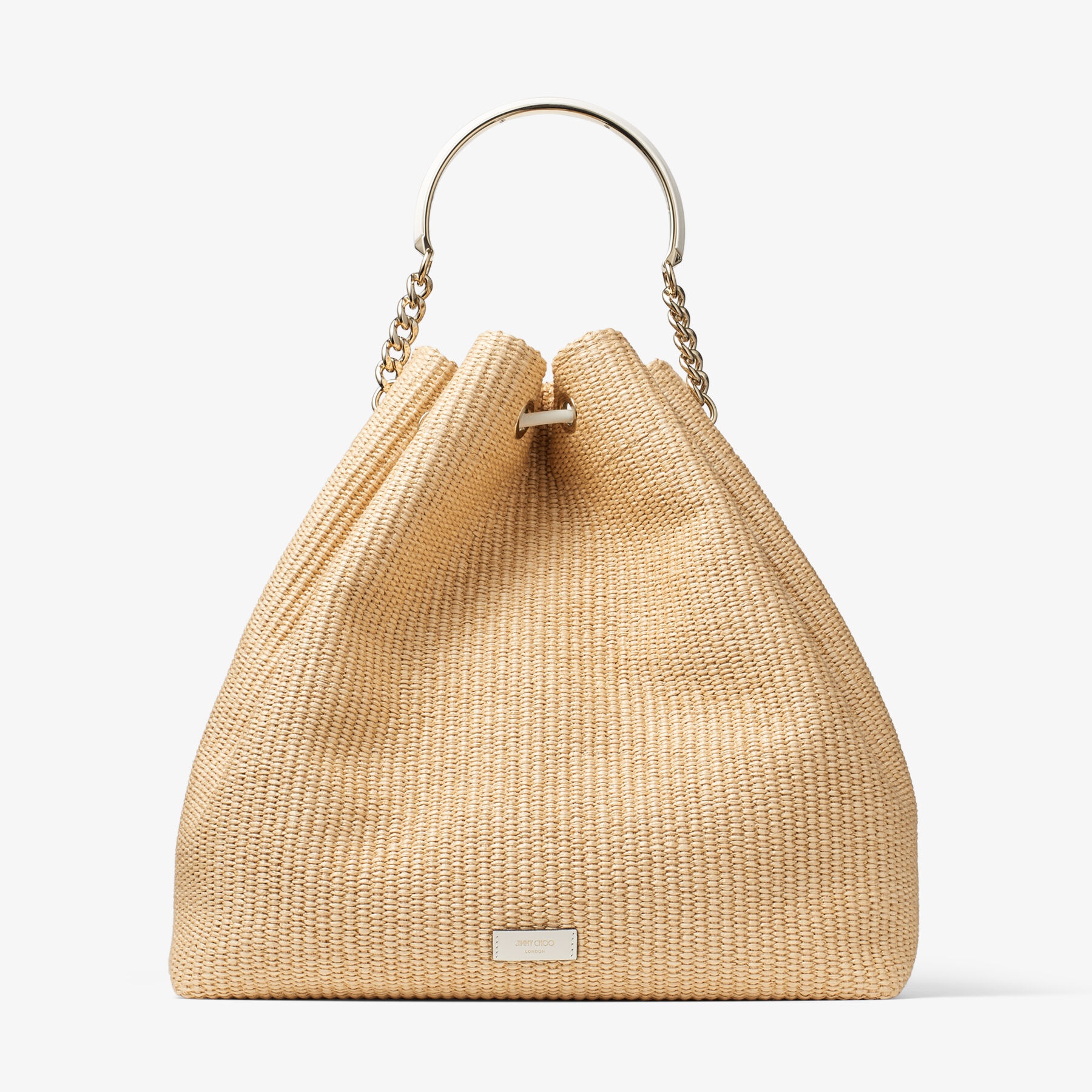 Bon Bon Bucket Maxi
Natural Raffia and Smooth Leather Bucket Bag - 8