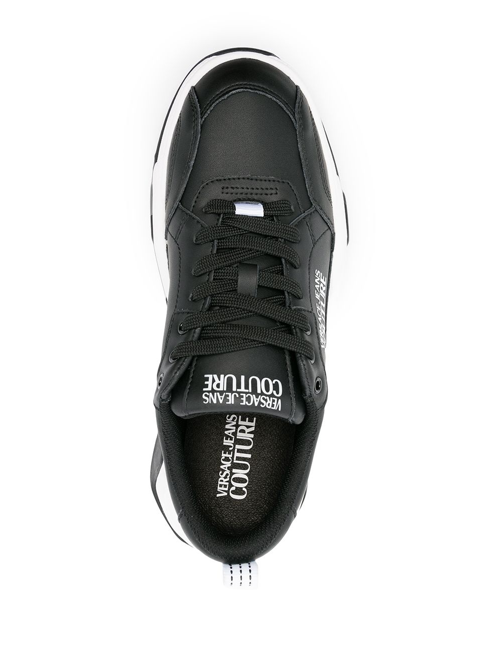 logo-print leather low-top trainers - 4