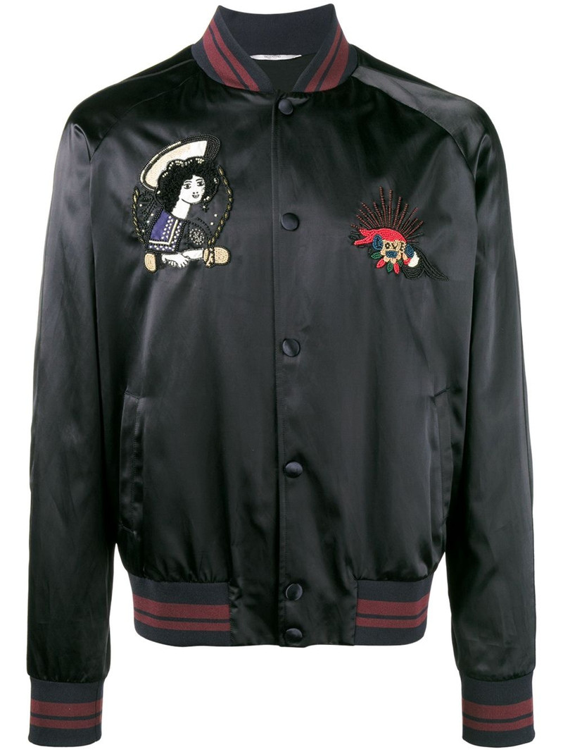 motifs-embroidered bomber jacket 1