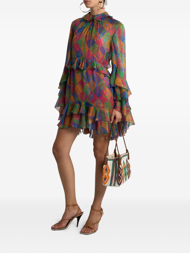 Etro geometric paisley-motif mini dress outlook