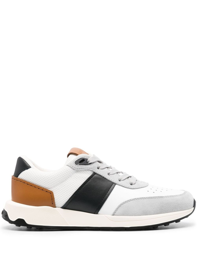 panelled leather sneakers 1