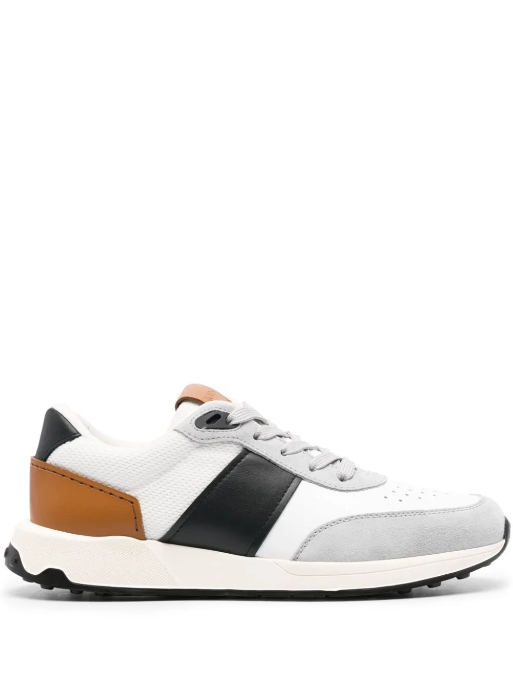 panelled leather sneakers - 1