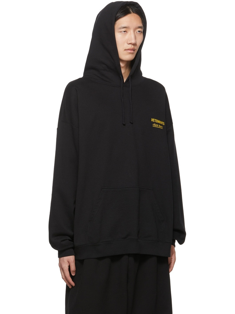 Black 'Vetements Click Here' Hoodie 2