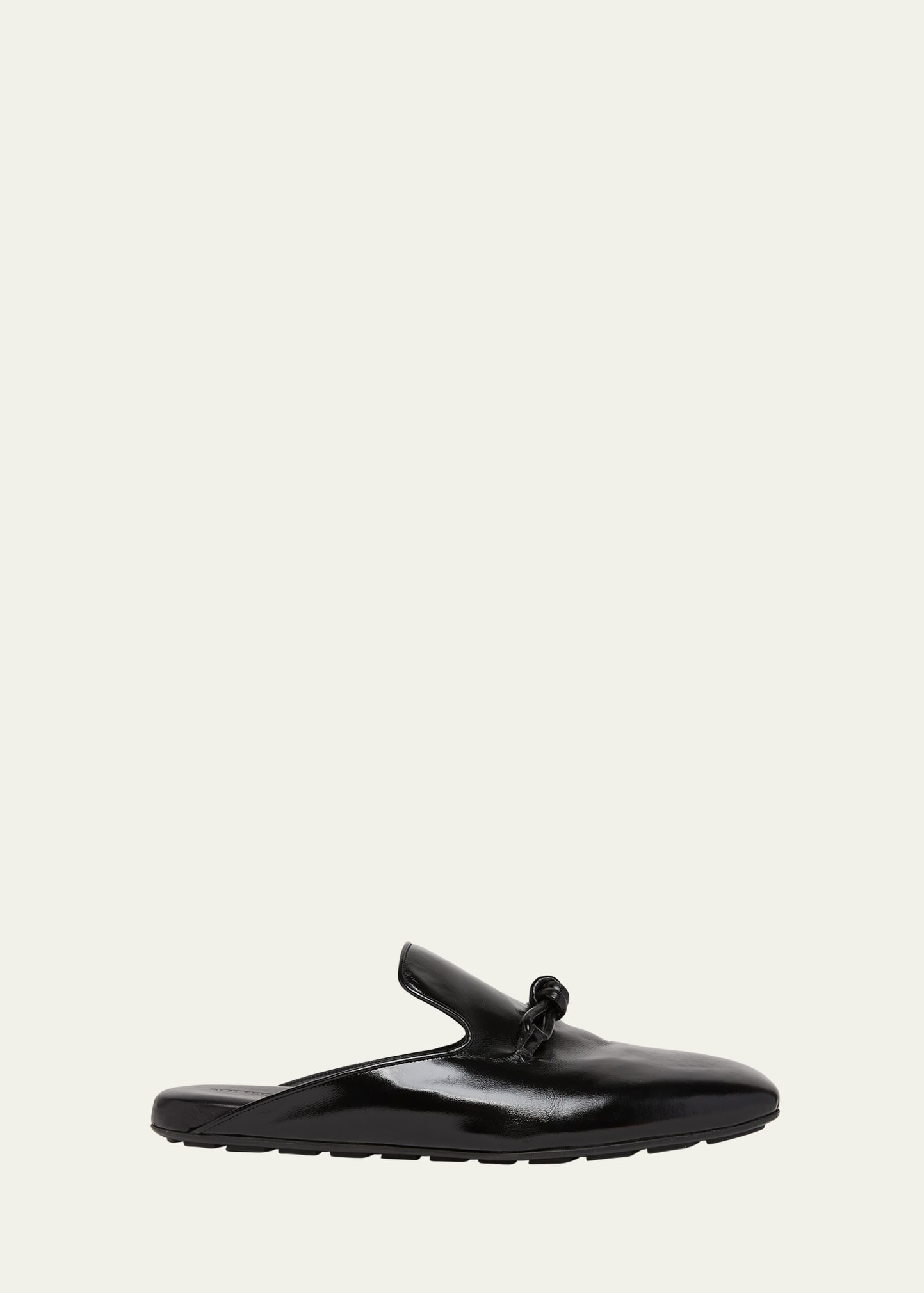 Men's Roma Shiny Leather Knot Mules - 1