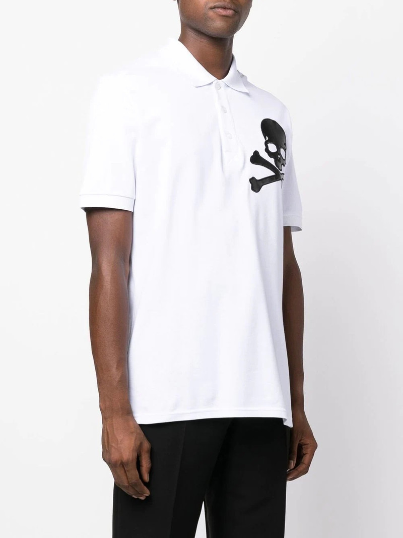 Skull-patch cotton polo shirt 3