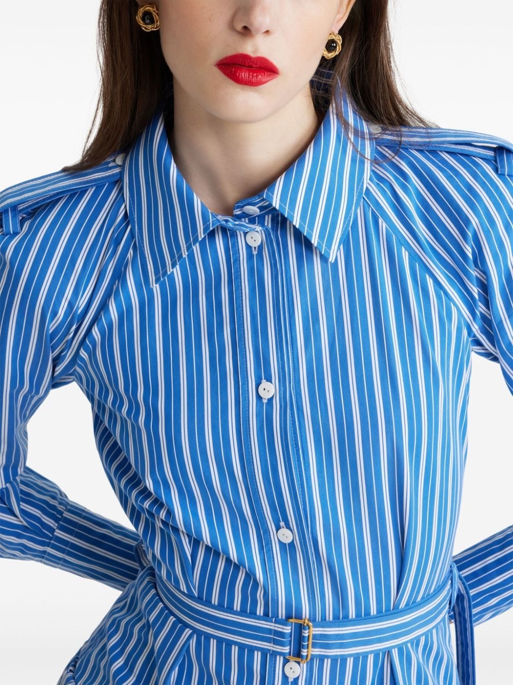 striped shirt dress - 4