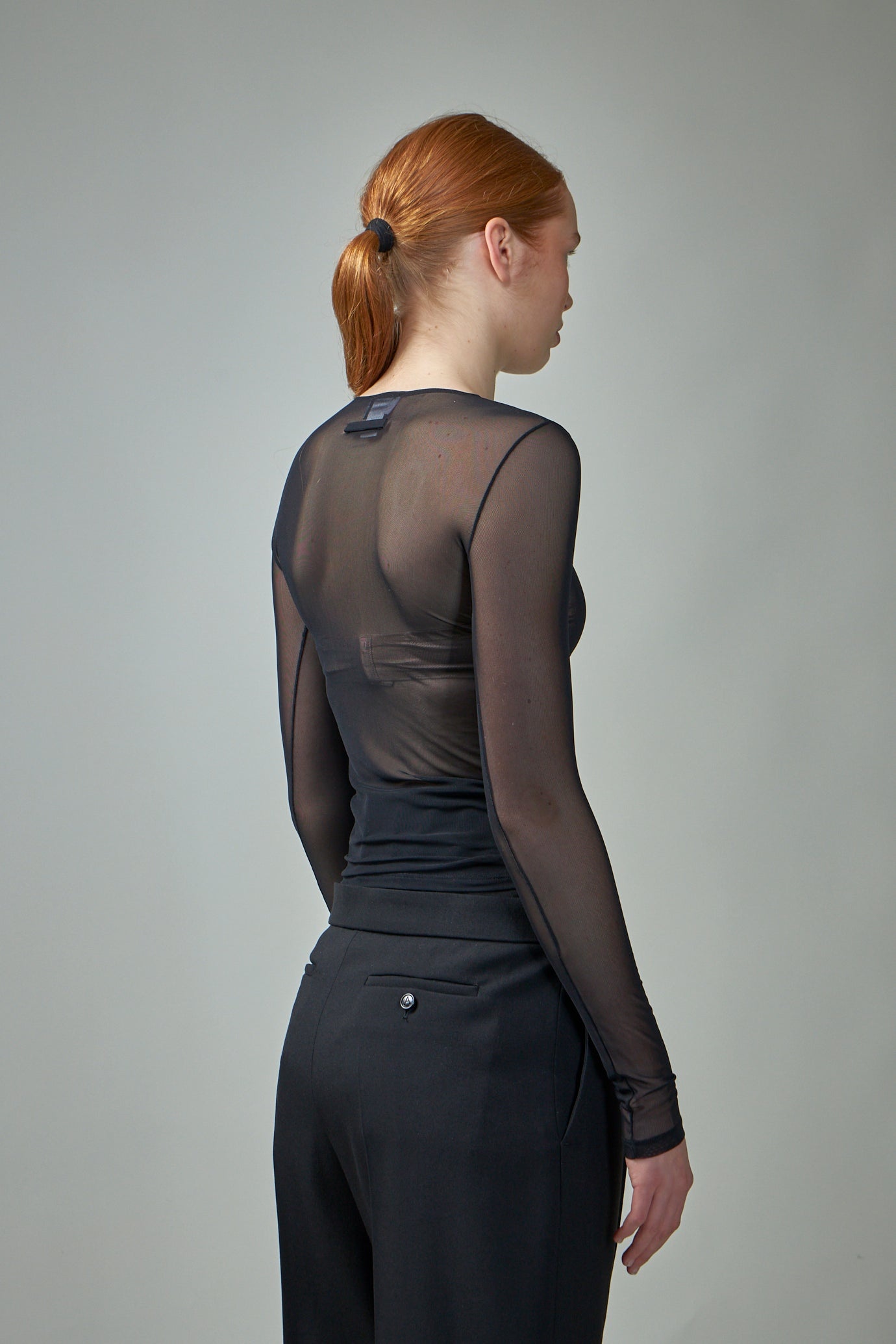 Mesh Long Sleeve Top Velvet Flock ''JEAN PAUL GAULTIER'' - 3