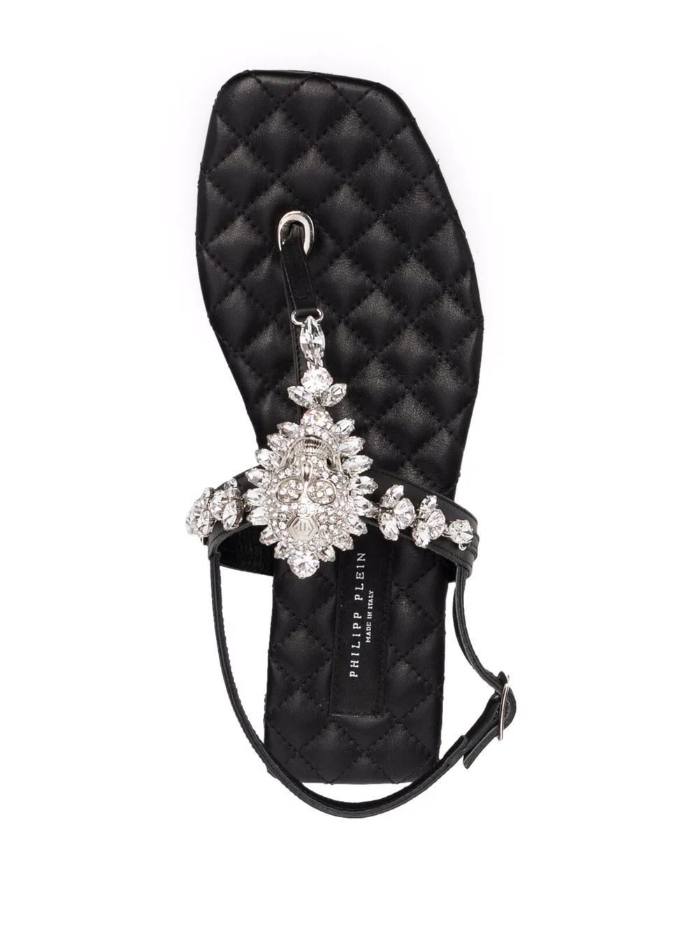 crystal-skull leather sandals - 4
