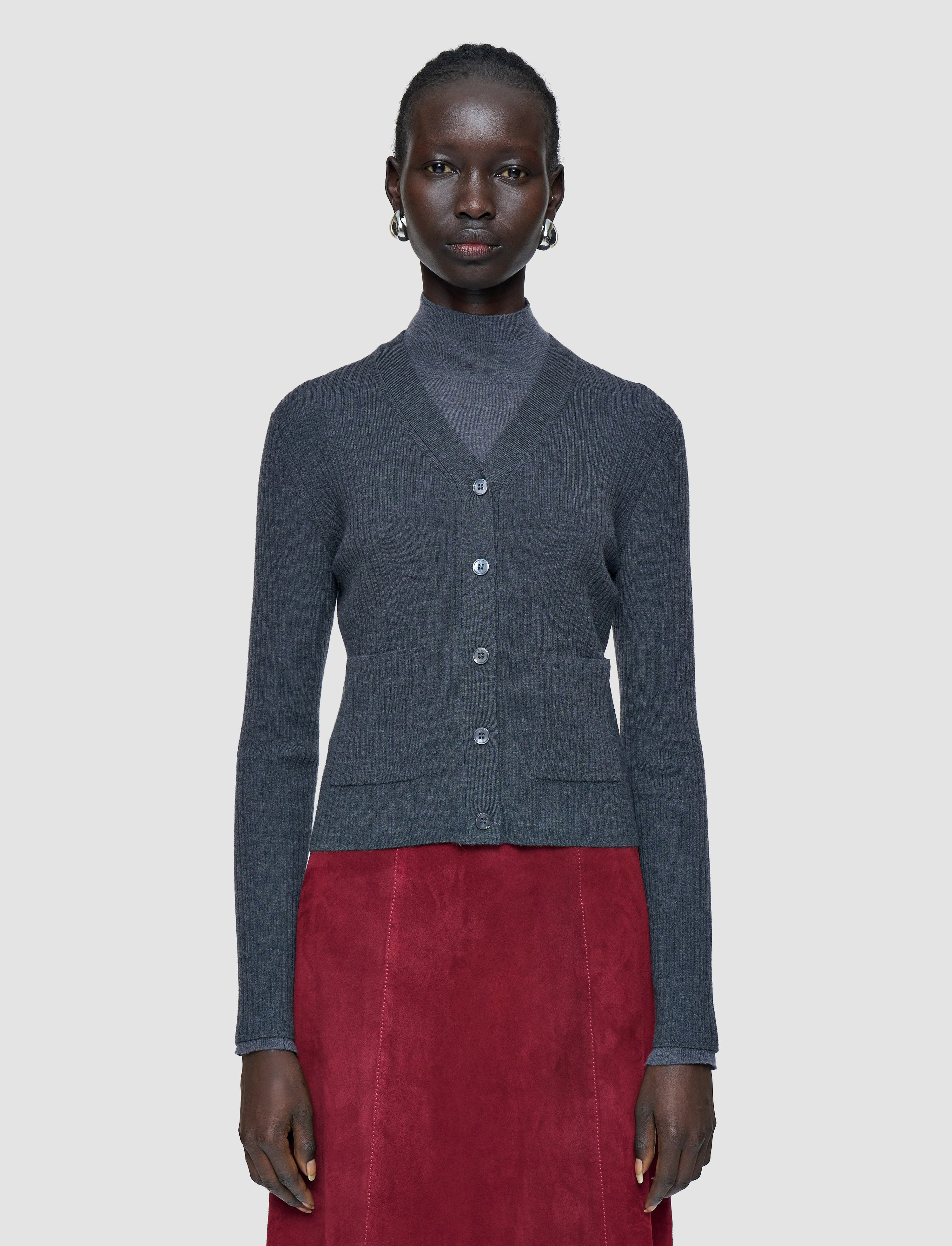Merino Rib Knit Cardigan - 3