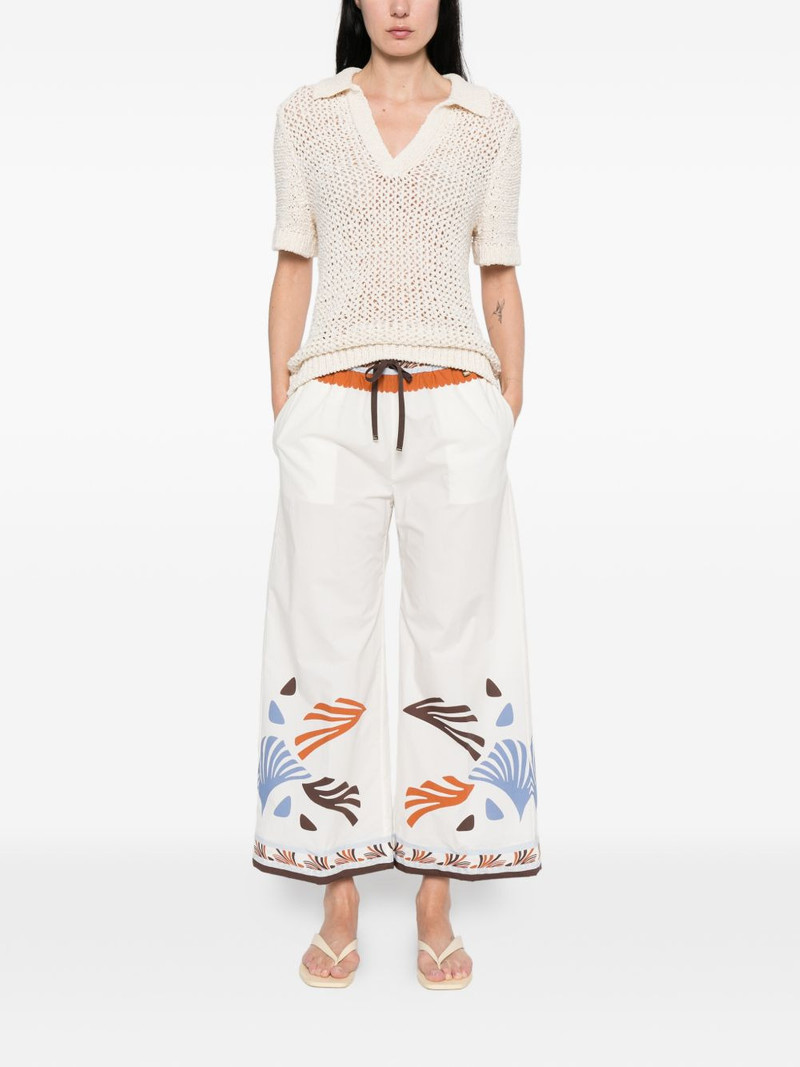 Herno printed drawstring trousers outlook