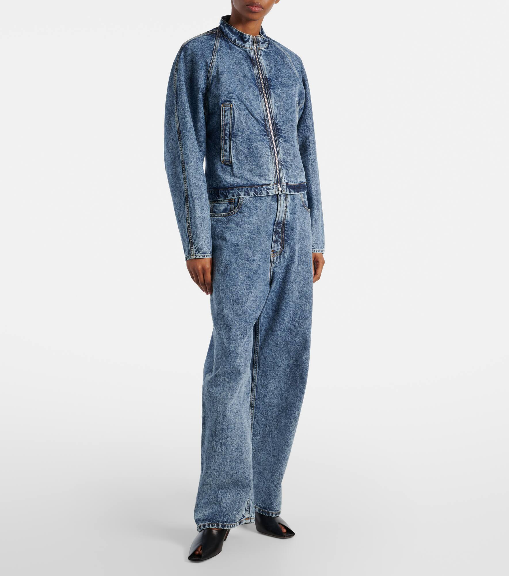 Knit Band straight jeans - 2