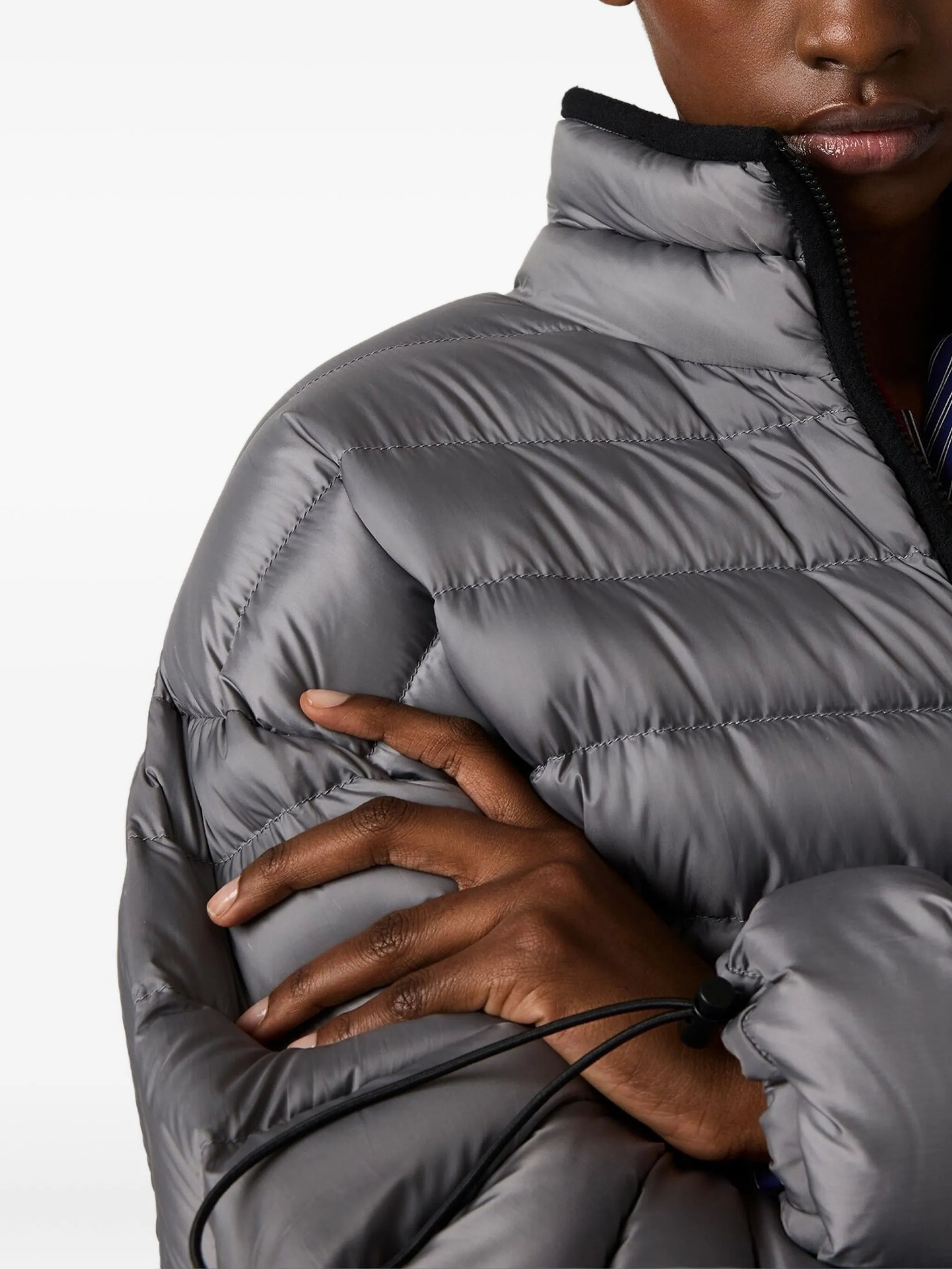 drawstring-cuff padded jacket - 4