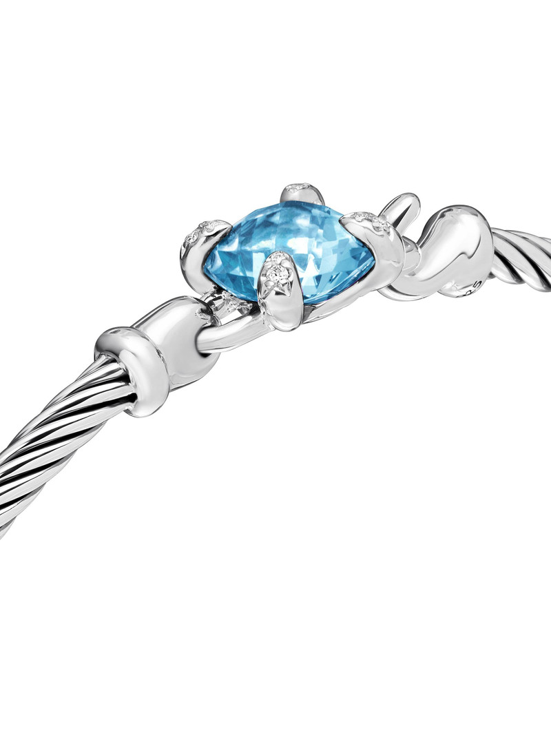 Women's Chatelaine Bracelet in Sterling Silver - Blue Topaz 6
