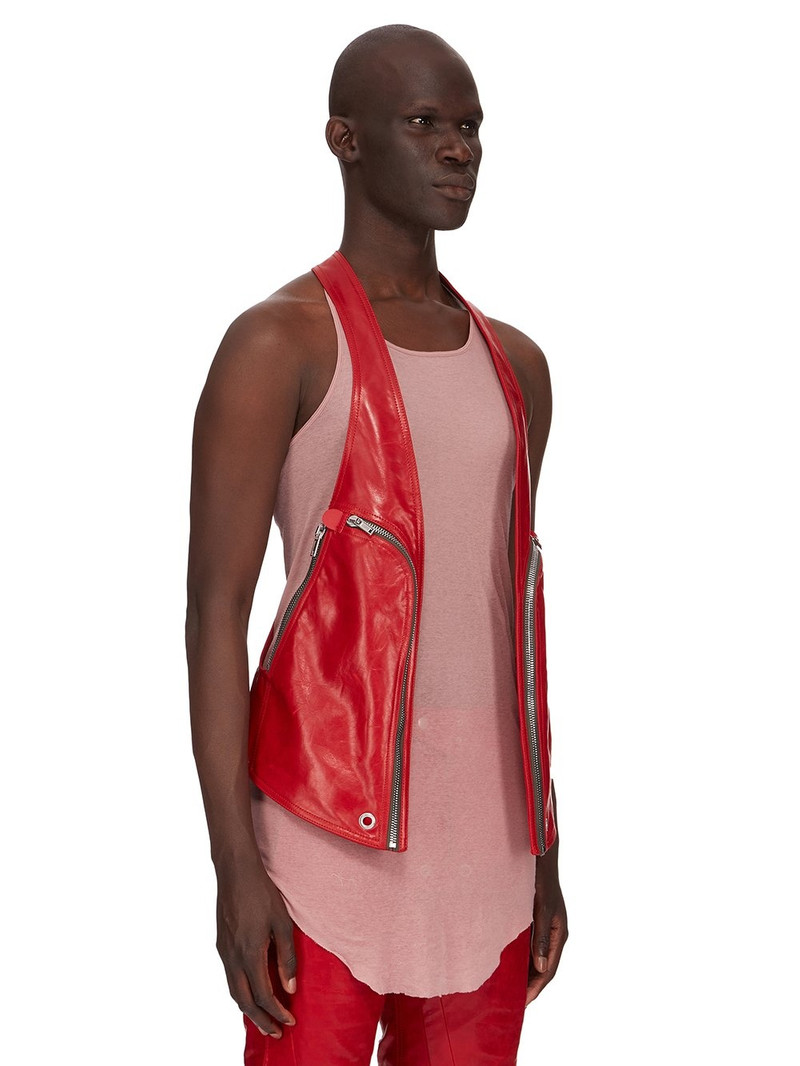 Red Bauhaus Leather Vest 2