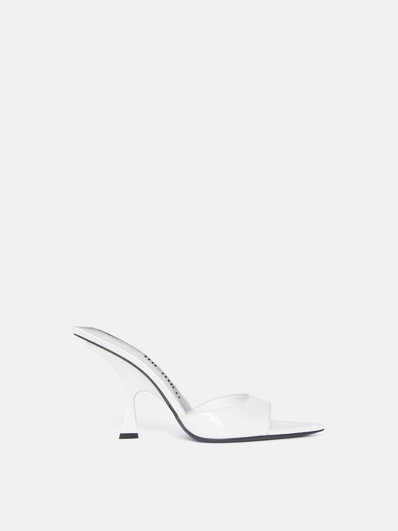 ''ESTER'' METALLIC WHITE MULE 1