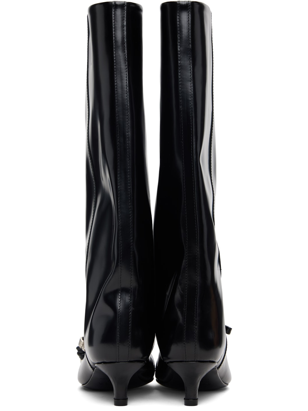 Black Leather Tall Boots - 2