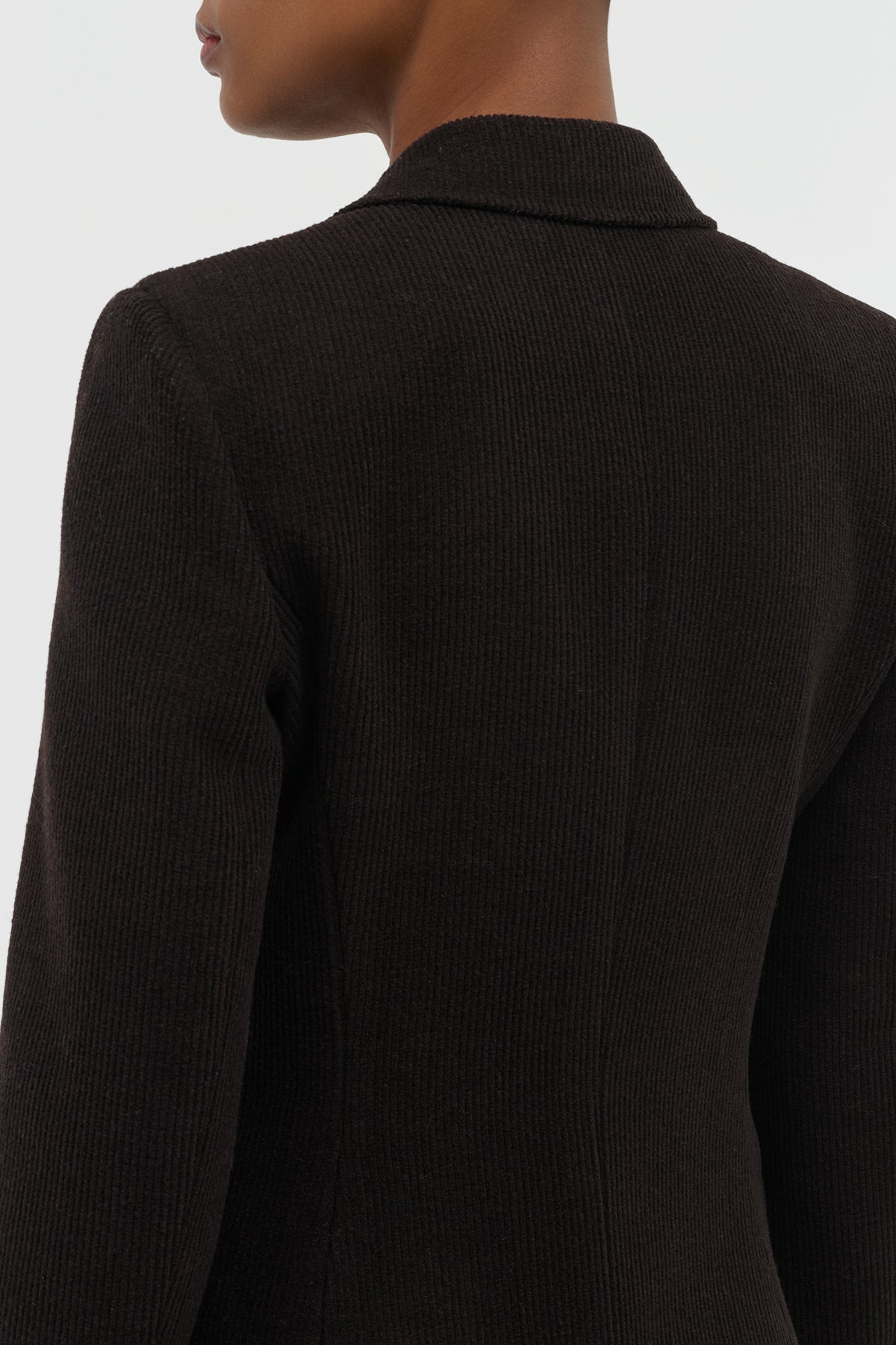 Stephanie Blazer in Chocolate Fine Cashmere Corduroy - 7