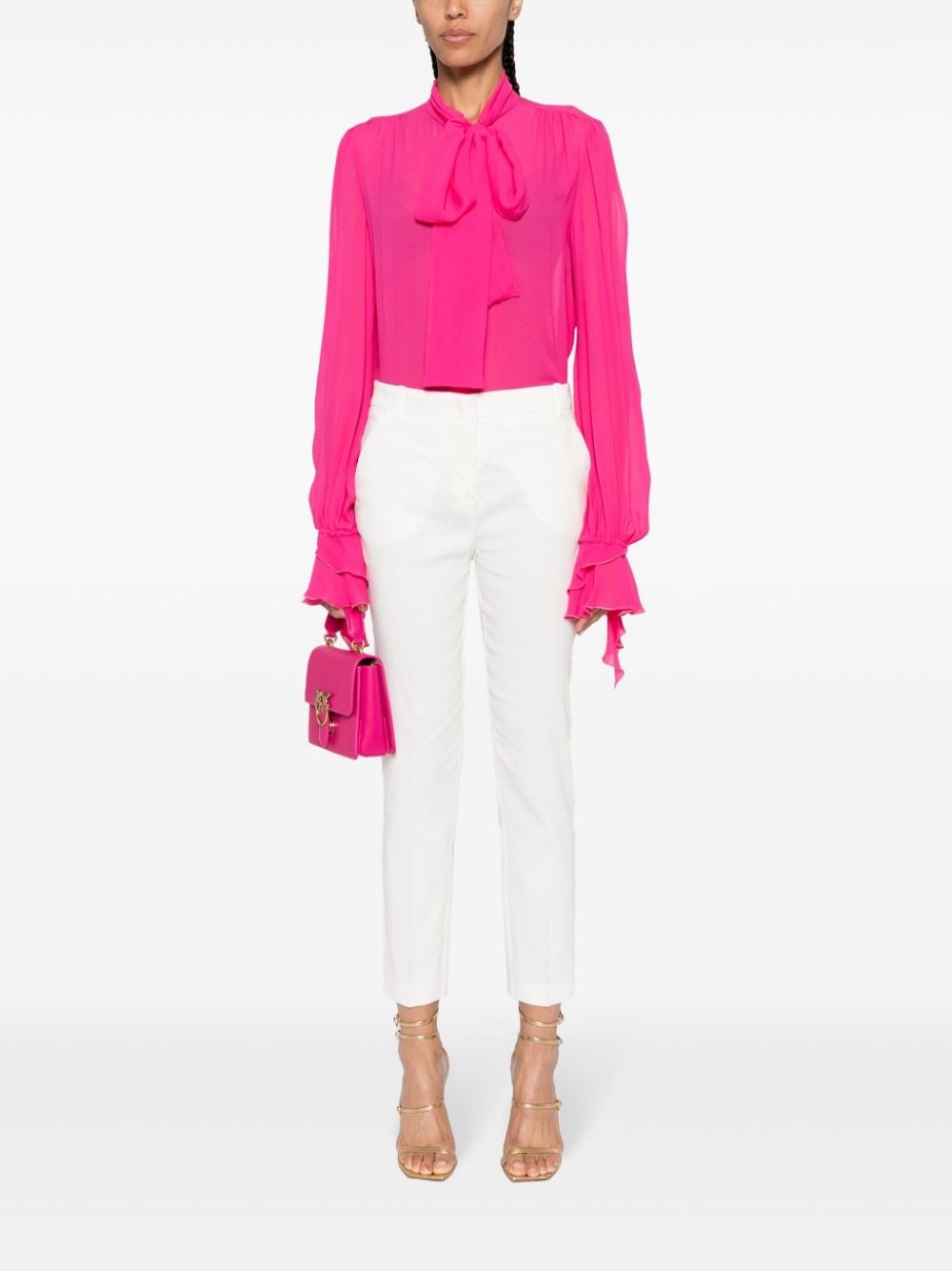 pressed-crease tapered trousers - 2