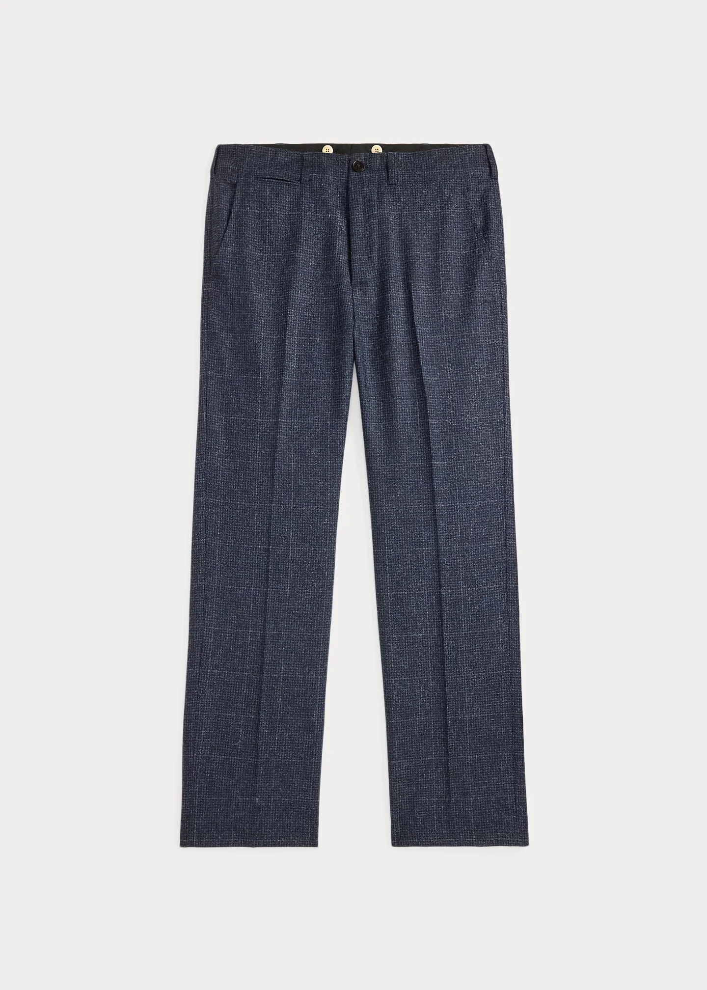 Slim Fit Windowpane Wool-Cotton Pant - 1