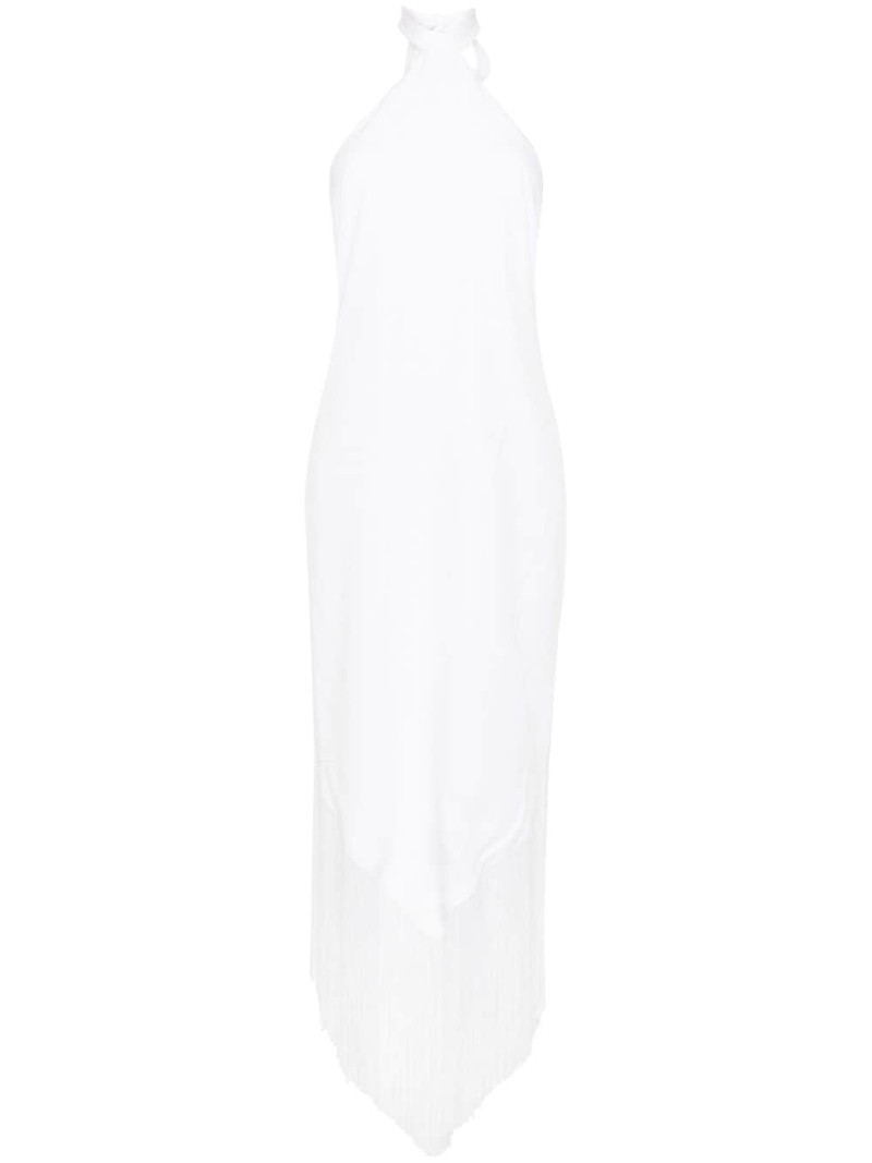 halterneck fringed maxi dress 1