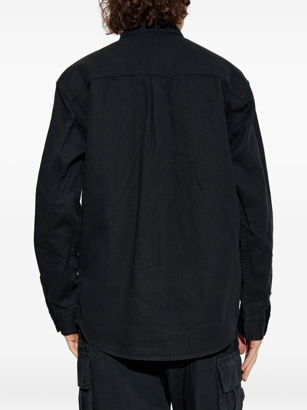 logo-embroidered cotton shirt - 4
