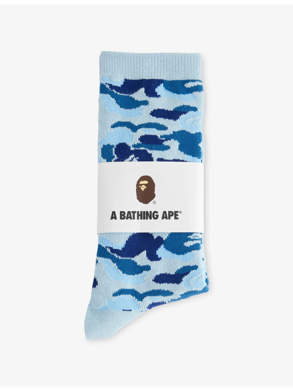 Camo-Print Stretch-Cotton Socks - 1