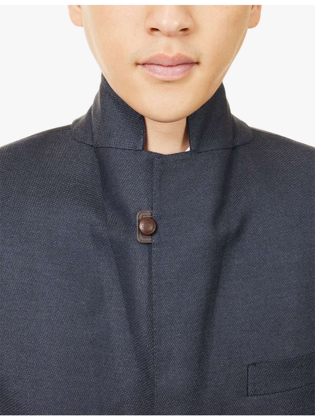 Single-Breasted Notched-Collar Silk-Wool Blend Jacket - 5