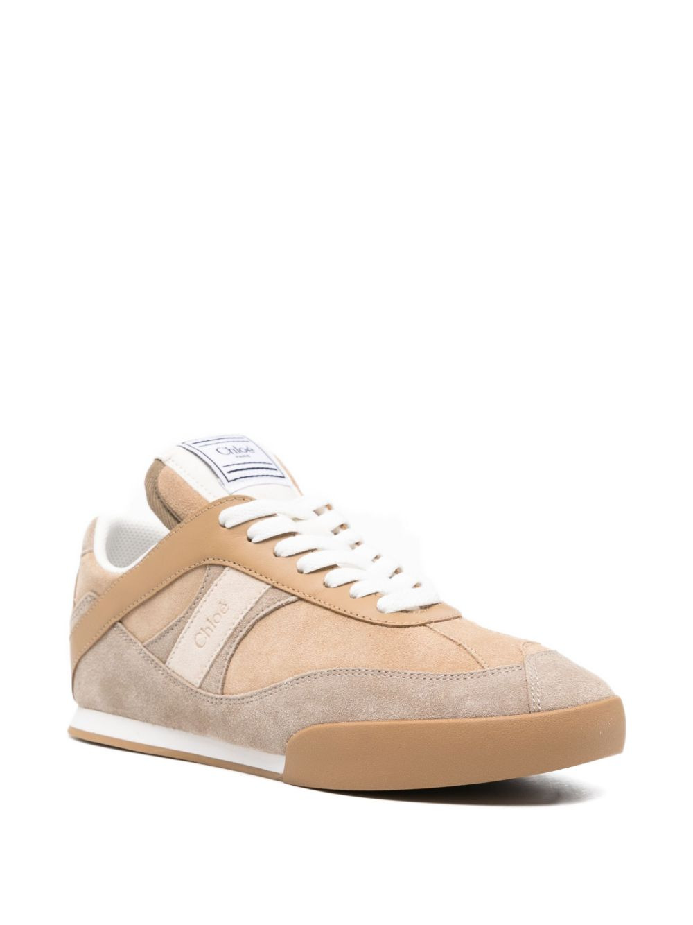 leather lace-up low-top sneakers - 2