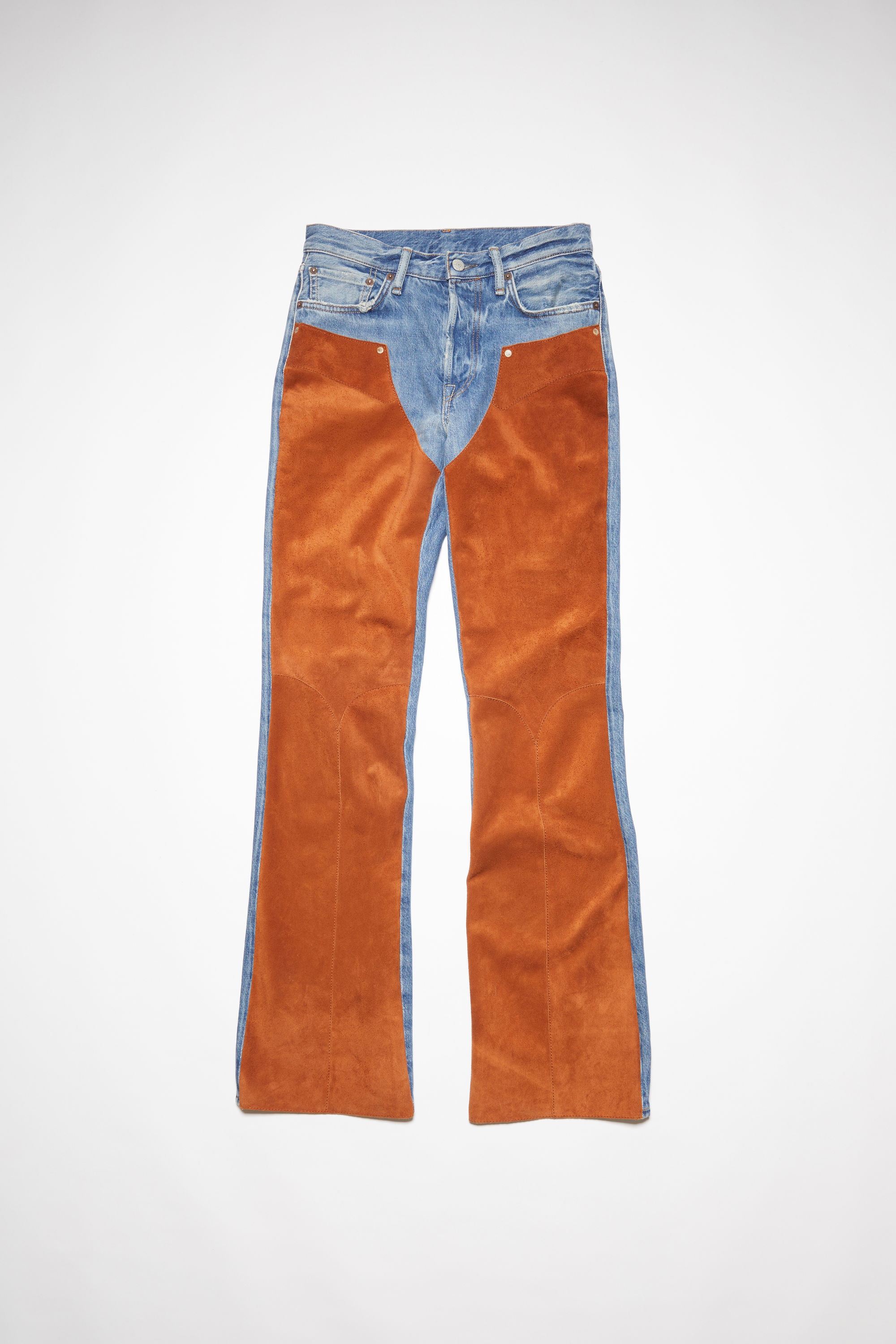 Suede denim trousers - Mid Blue - 1