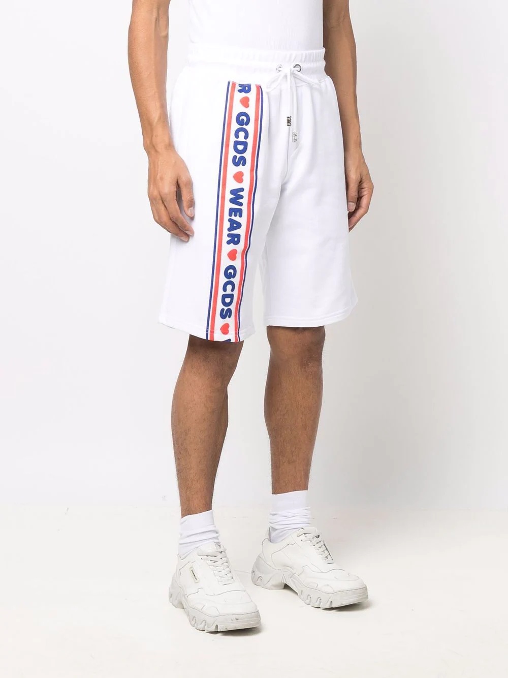 logo tape track shorts - 3