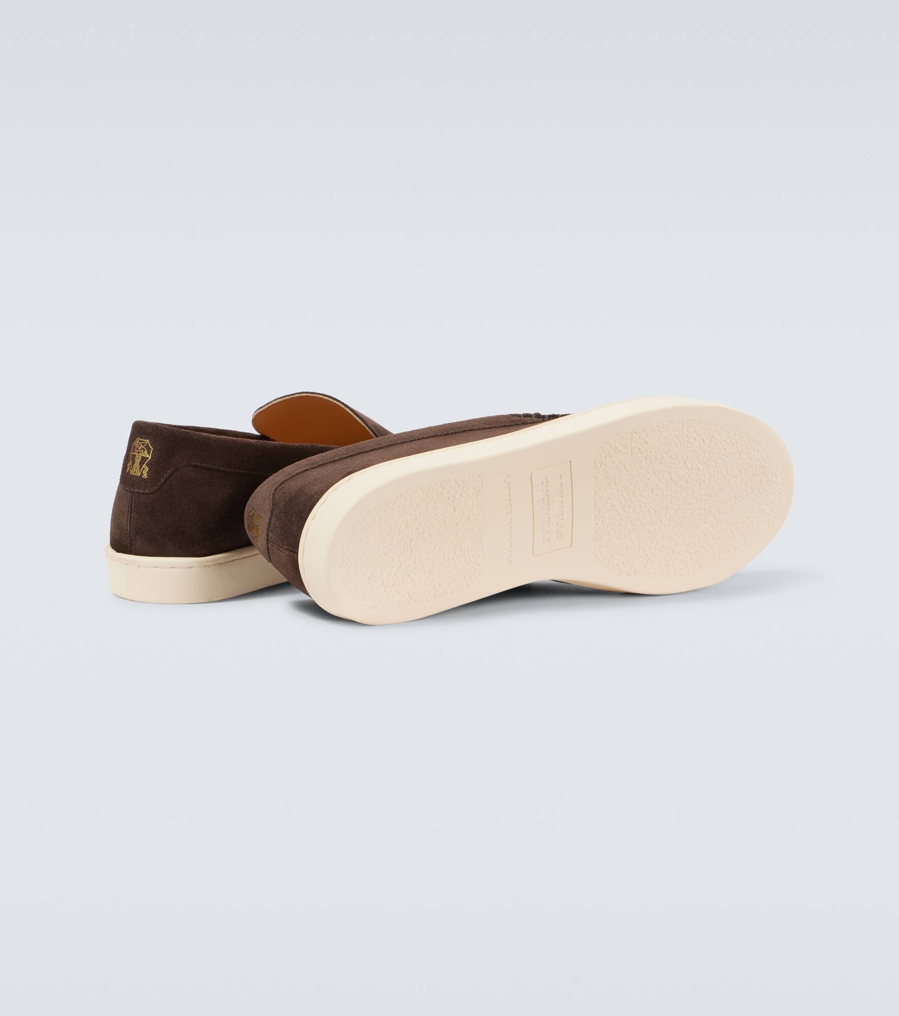 Herringbone suede loafers - 7