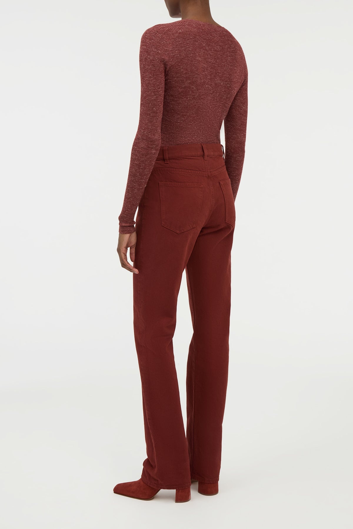 Aiste Knit Cardigan in Burnt Sienna Cashmere Silk with Hemp - 4