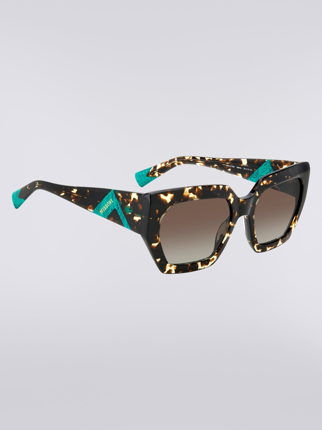 Square frame sunglasses with contrasting logo insert - 3