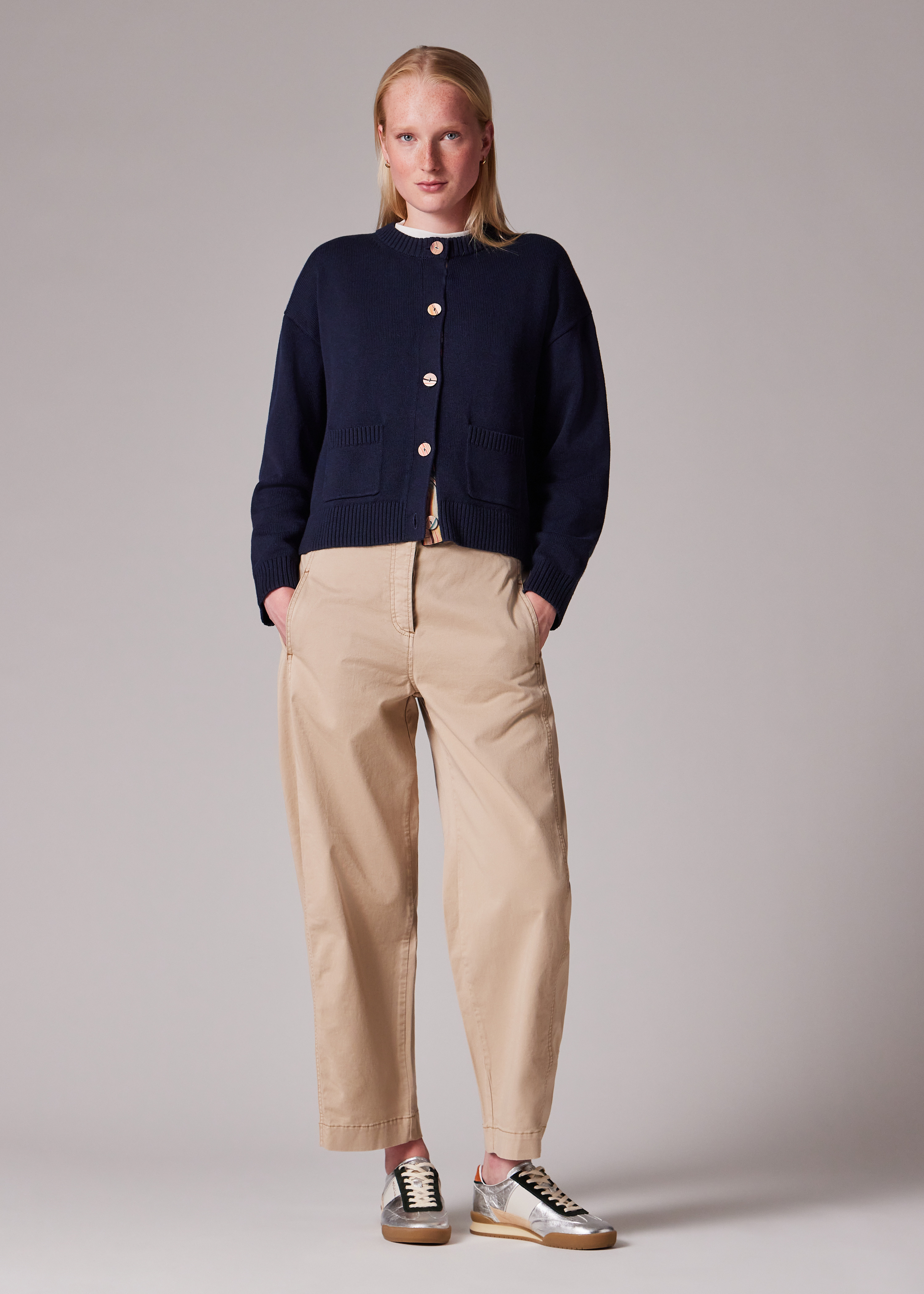 Women's Navy 'Swirl' Placket Cardigan - 4
