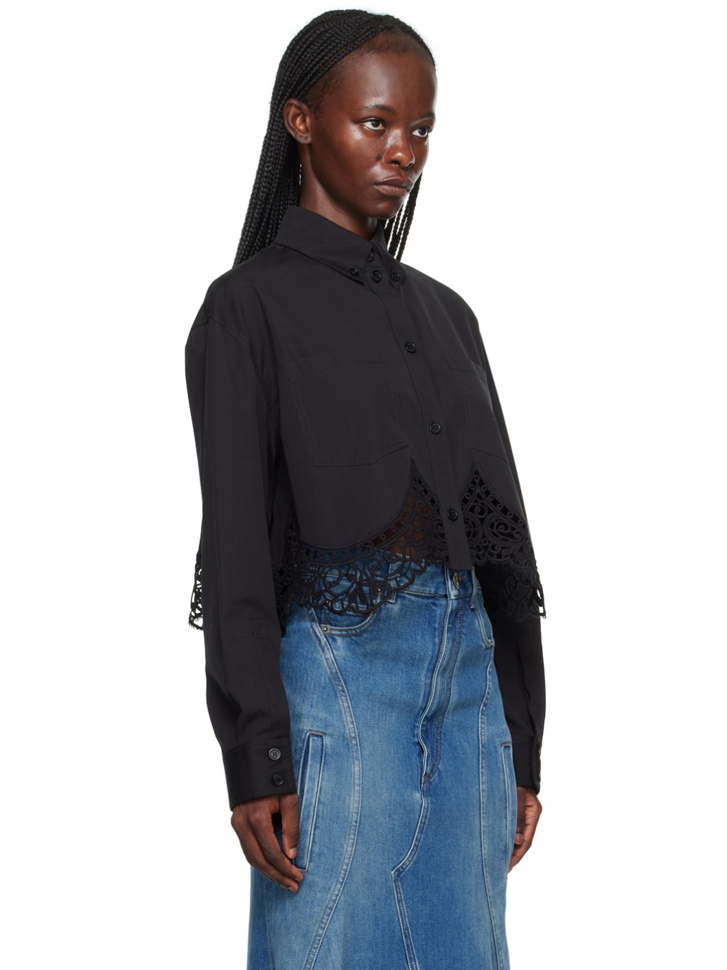 Black Cropped Shirt - 2