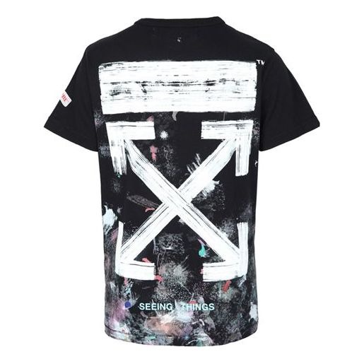 Off-White Splash Ink Short Sleeve Loose Unisex Black OMAA002F176200179901 - 2