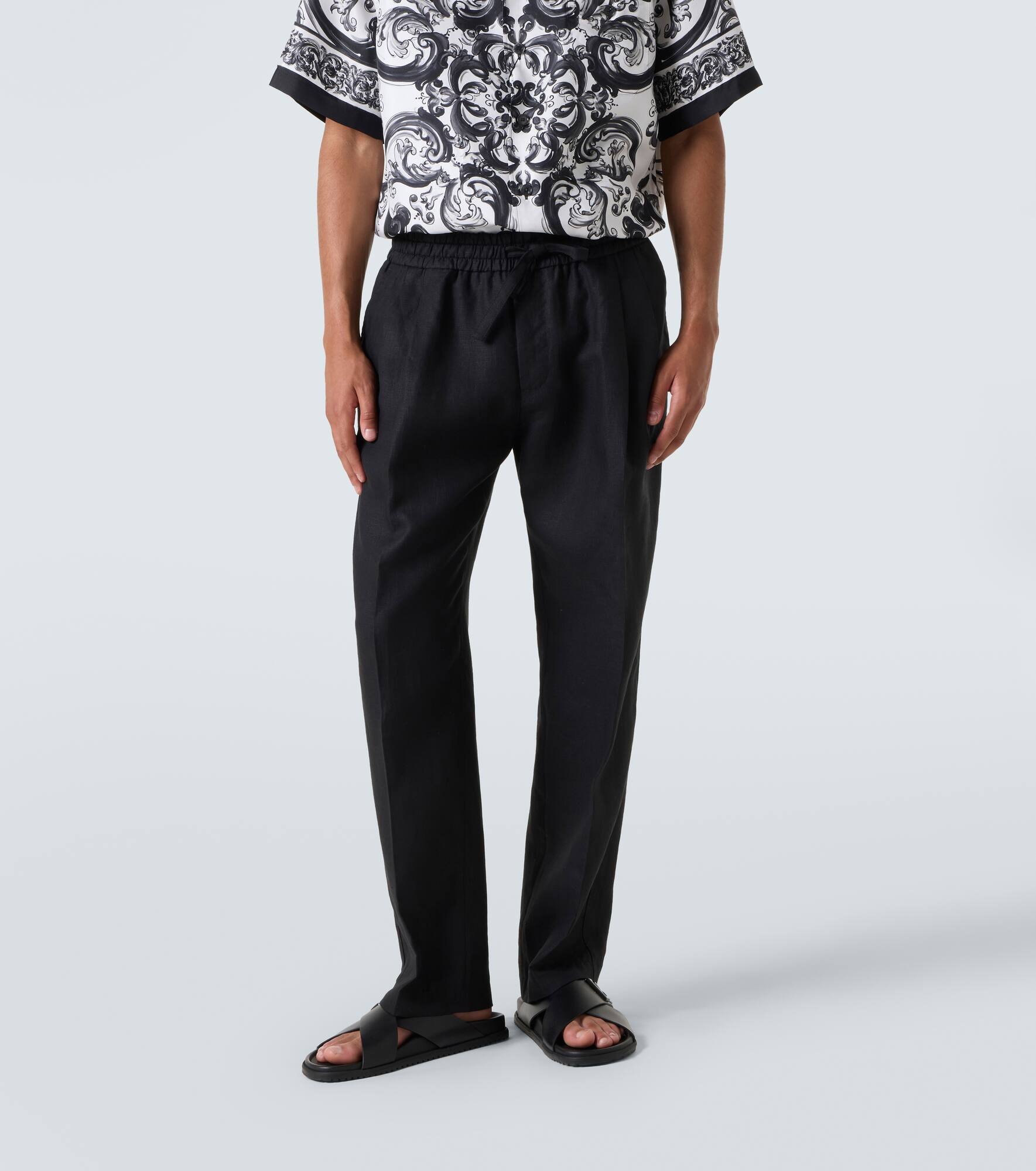 Linen straight pants - 3