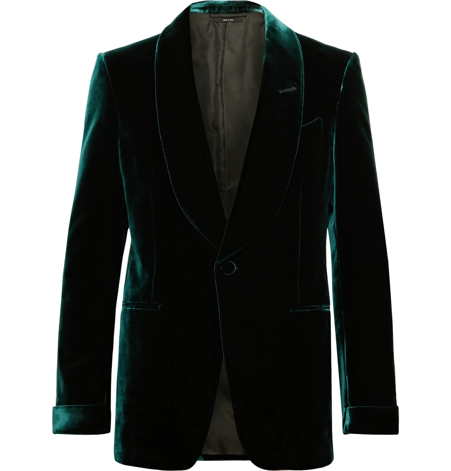 Emerald Slim-Fit Shawl-Collar Velvet Tuxedo Jacket - 1