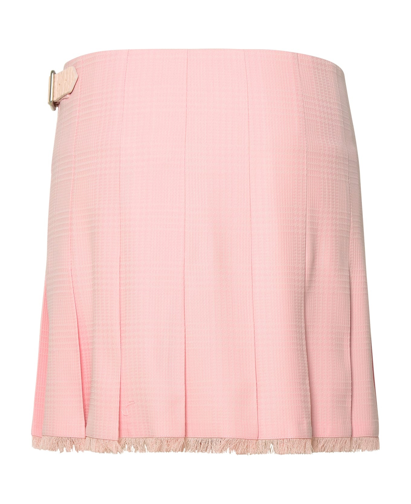 Pink Virgin Wool Miniskirt - 3