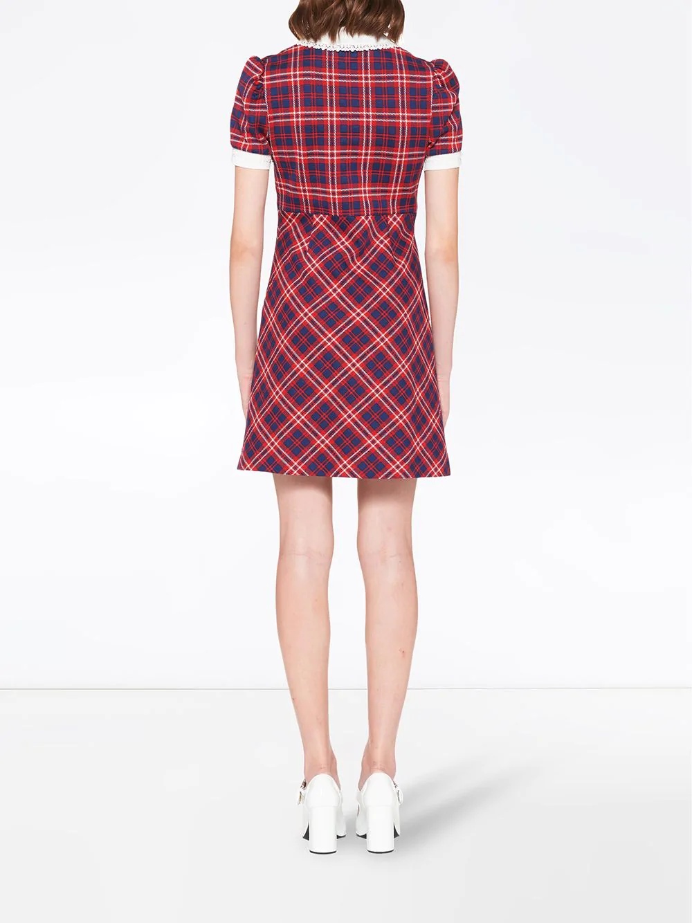 checked A-line dress - 4