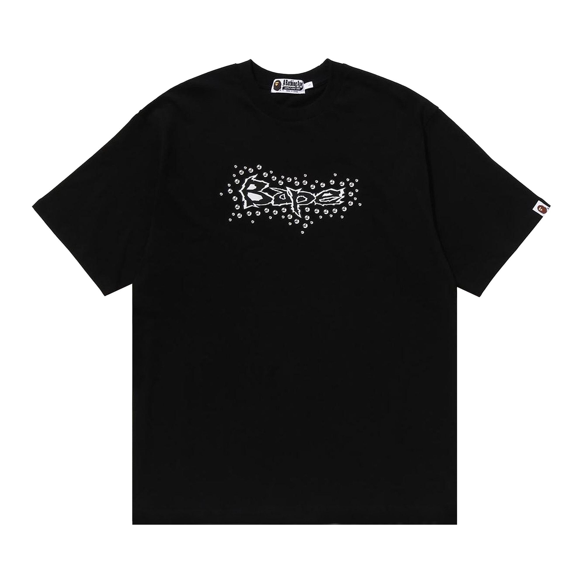 BAPE Studs Logo Relaxed Fit Tee 'Black' - 1