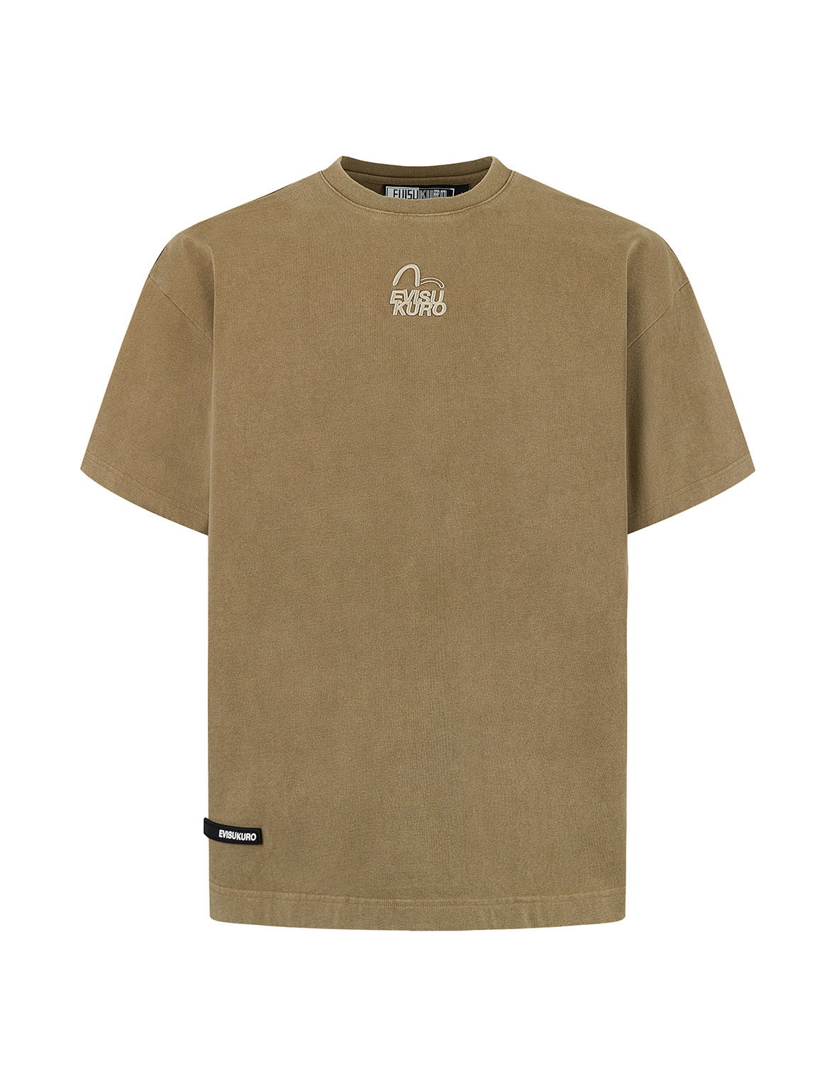 Seagull and Logo Embroidery Oversized Garment Dye T-Shirt - 10