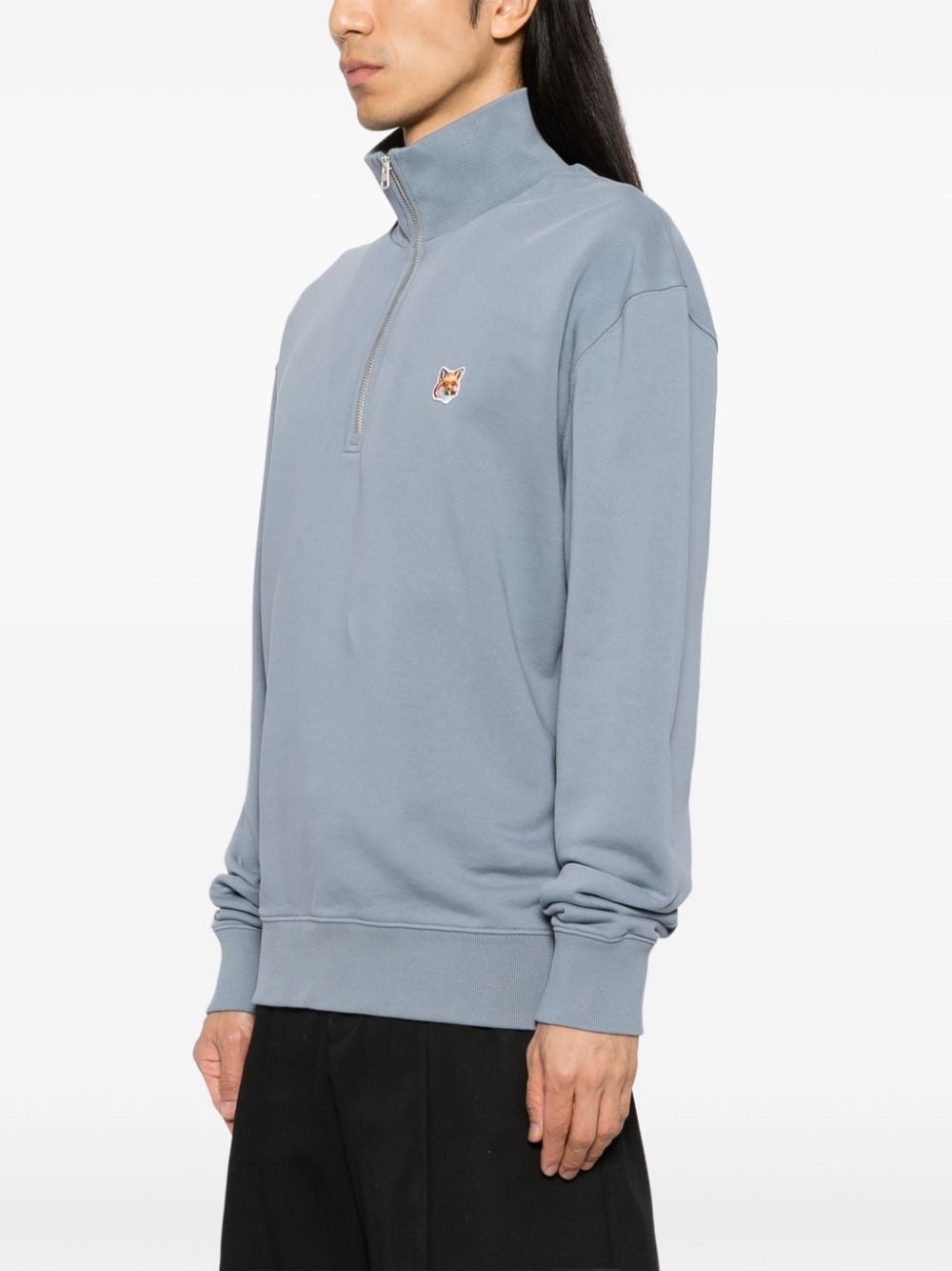 Fox Head-patch half-zip sweatshirt - 3